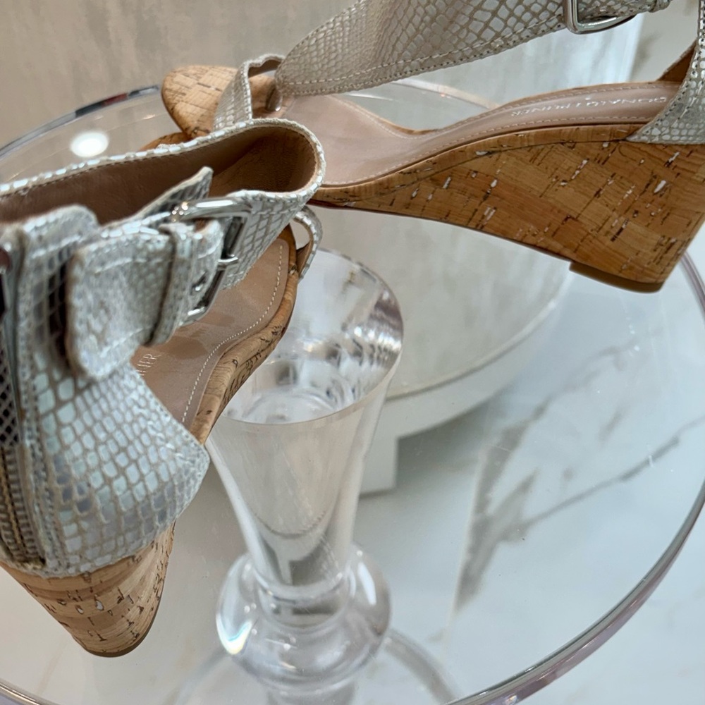 Donald J. Pliner Silver Textured Wedges - Picture 7 of 9